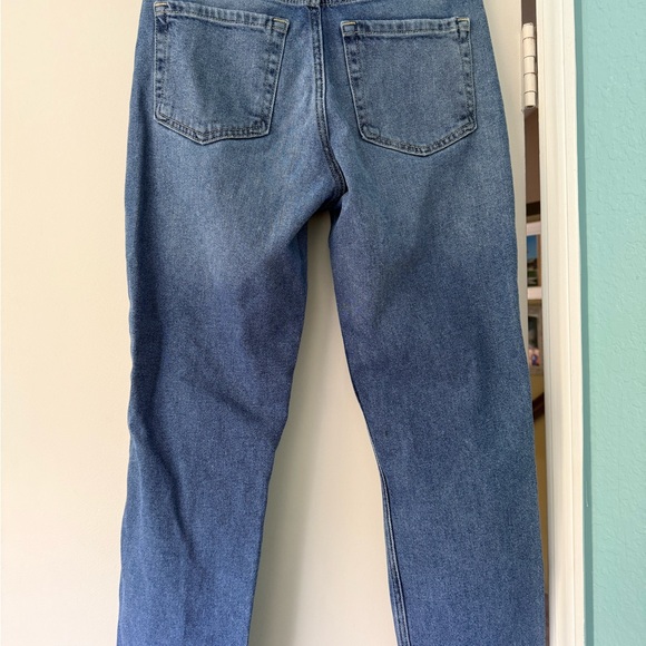 Hollister Women's Distressed Straight Leg Jeans - Blue - Picture 2 of 7